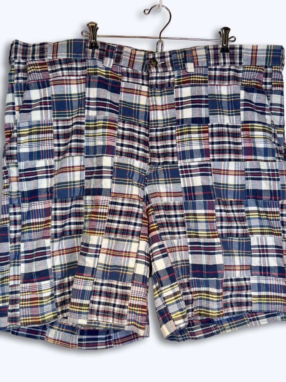 Rochester Mens 46 Big Patchwork Plaid Shorts Madras Cotton Preppy Coastal Golf